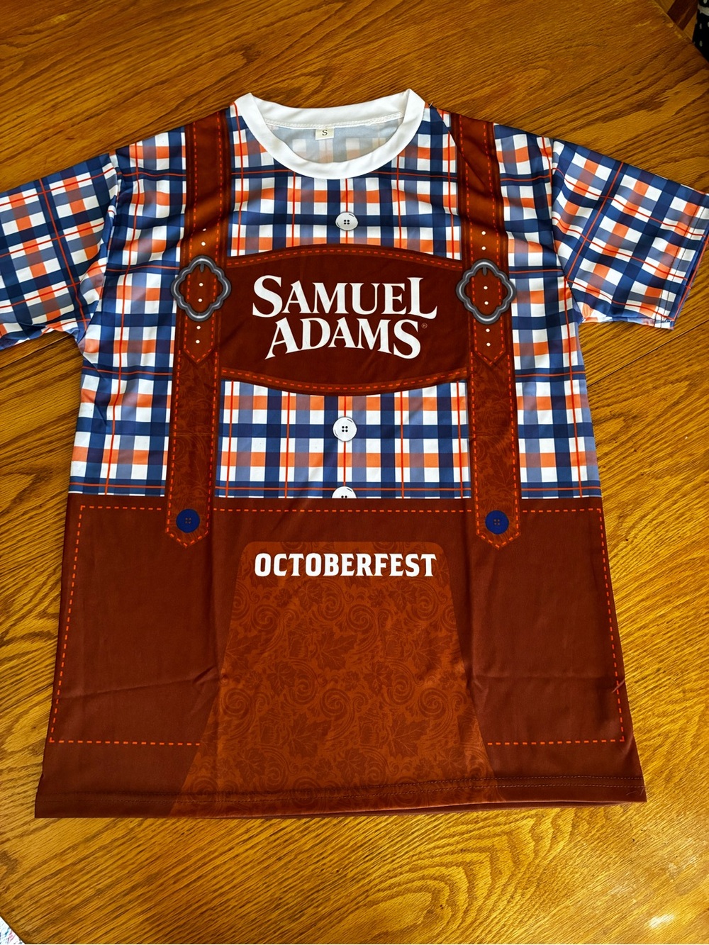 Samuel Adams Oktoberfest Plaid Graphic Tee Men’s Small - Picture 1 of 5